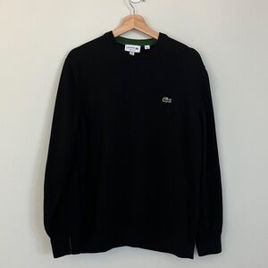 Lacoste Sweater Crew Neck Soft 100% Cotton Black Mens XL